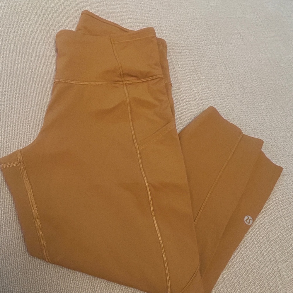 Lululemon Athletica High-Rise Leggings in Mustard Brown